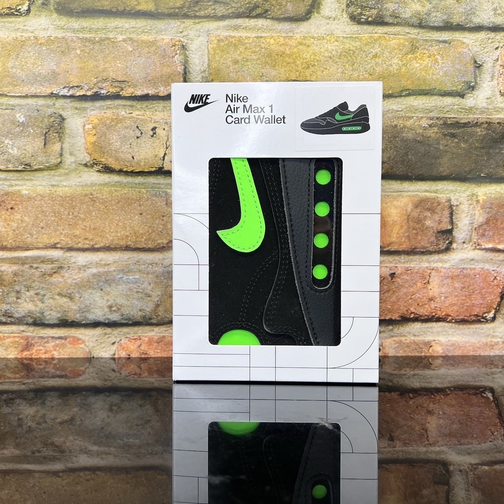 Nike Unisex Icon 86 Air Max 1 Big Bubble Card Wallet Black Neon Green